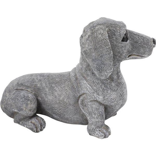 Figurita De Teckel Resina Escultura De Teckel Estatua De Exterior Adorno Regalo Para Amante De Perros Para JardíN Gray-image
