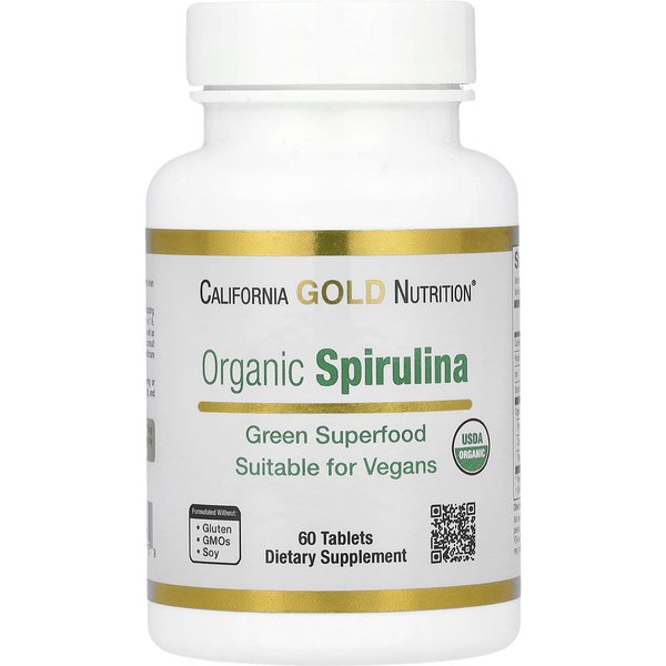 California Gold Nutrition, Espirulina OrgáNica, 1,500 Mg, 60 Comprimidos (500 Mg Por Comprimido)-image