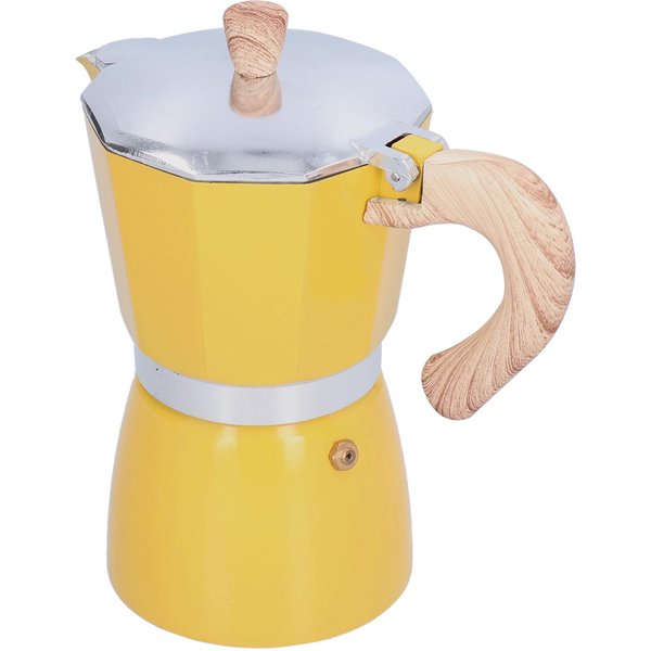 300ML Kawiarka Moka Czajnik Do Kawy Na Kuchenkę Gazową Kuchenkę Etylową Piec Elektrotermiczny ŻółTy żółTy-image