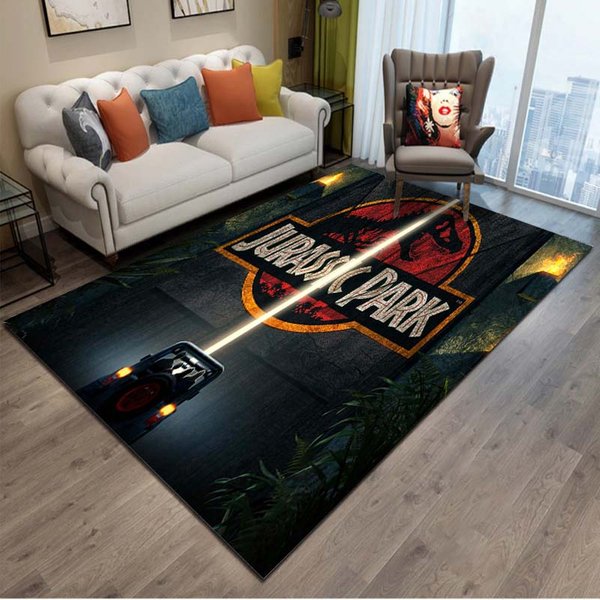 Alfombra De ÁRea De Dinosaurios De Parque JuráSico De 15 TamañOs, Alfombra Grande De Animales Para Sala De Estar, Dormitorio, Sofá, Felpudo Decorativo, Alfombrilla Infantil Antideslizante Para Suelo 40X60Cm (16X24In)-image
