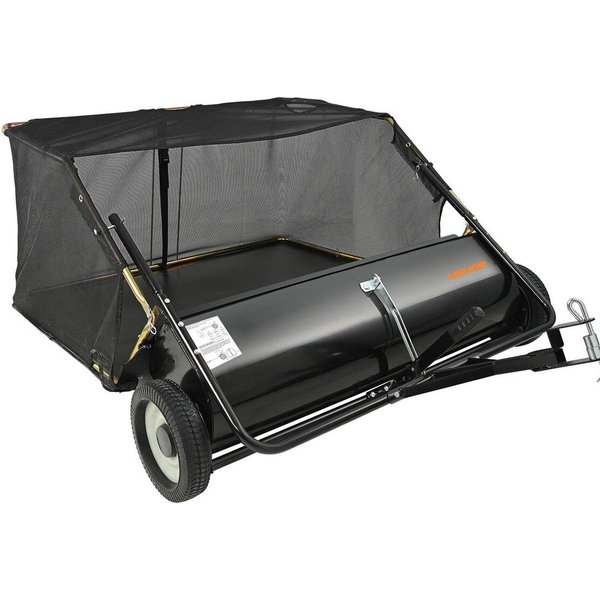 Barredora De CéSped De Arrastre, Barredora De CéSped De Arrastre De 127 Cm, 26 Pies CúBicos. Ft Colector De Hojas Y CéSped De Gran Capacidad, Barredora De JardíN De Alta Resistencia Con Ajustable-image