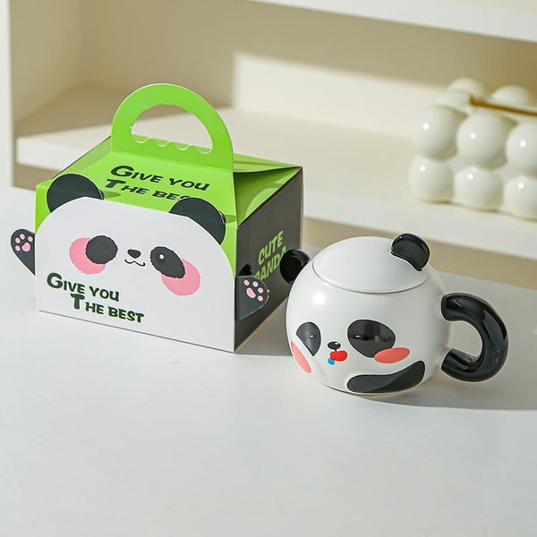 Kreatywny Kubek Do Wody Panda Kubek Dom Biuro Kubek Ceramiczny Prezent KreskóWkowy Kubek ŚNiadaniowy PamiąTka 301-400Ml-image