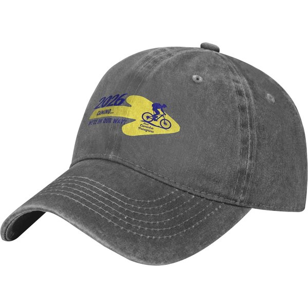 Dobre Kapelusze Basebolowe Camino De Santiago Znoszony Denim Compostela Peregrino Czapka Snapback MęSkie Treningi MięKkie Czapki Bez Struktury Czapka One Size Gray-image