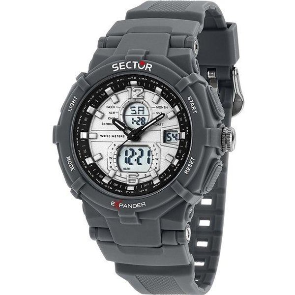 Reloj De Hombre Sector Ex-09 Correa De Silicona Esfera Plateada Cuarzo R3251296003-image