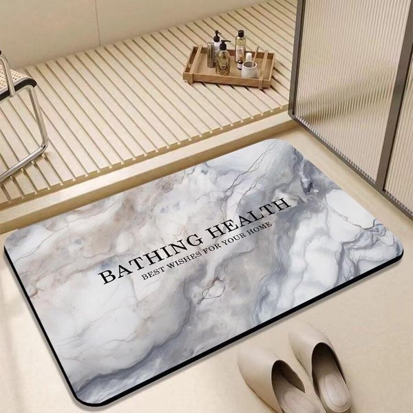 Alfombrilla De Barro De Diatomeas De MáRmol Para BañO, Alfombrilla Absorbente De Secado RáPido Para Puerta De Entrada, Puerta De Inodoro, Alfombrilla Antideslizante Para Inodoro 40*60Cm-image
