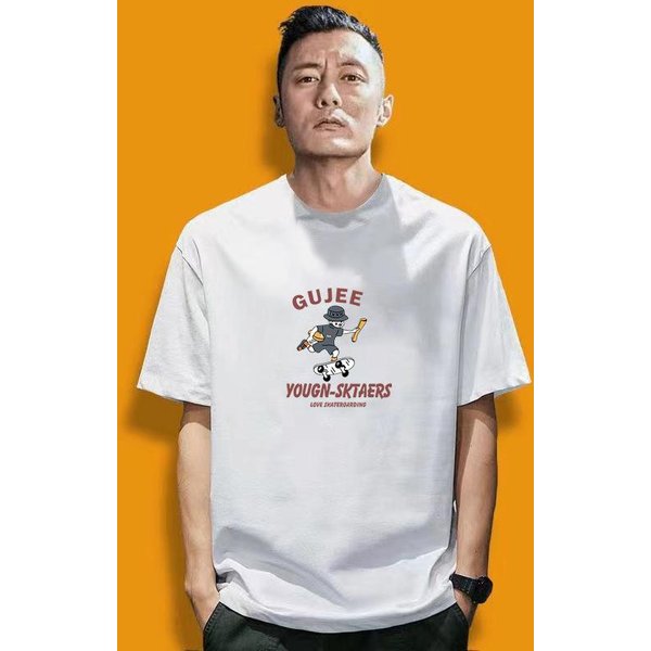 Camiseta De AlgodóN De Manga Corta Para Hombre Holgada Casual De Hombro CaíDo Camiseta BáSica Top De Media Manga Xxxl-image