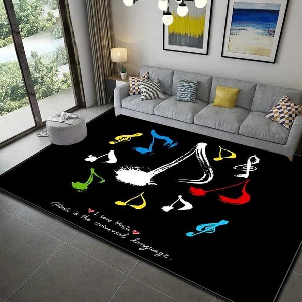 Dywan Z Motywem Muzyki Fortepianowej, DużY, AntypośLizgowy Dywanik PodłOgowy Do Sypialni, Salonu, Dekoracja Domu 50X80Cm-image
