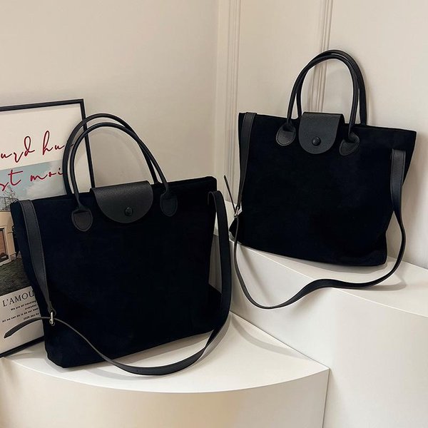 Bolso Tote De Ante De Gran Capacidad Para OtoñO E Invierno Nuevo Bolso De Hombro Lazy Bolso Cruzado De Moda Para Viajar-image