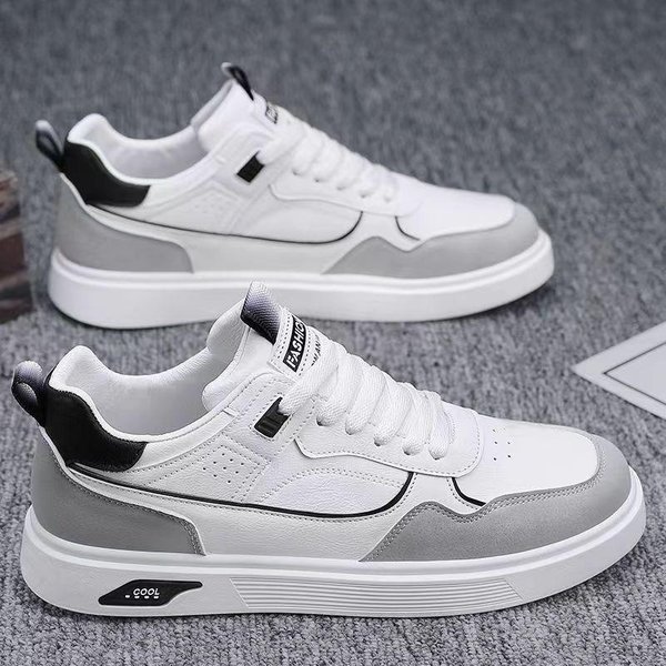 Wiosenne Buty MęSkie OddychająCe Buty Z PłóTna MęSkie Trendy Dopasowane MałE BiałE MęSkie Sportowe Codzienne Buty Do Deskorolki Modne Buty 44-image