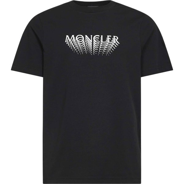 Camiseta De Manga Corta Con Logo De Bloques De Color Cuello Redondo Para Hombre Moncler Tops L10918C0002289AYW999 L Black-image