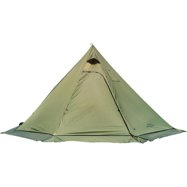 Tienda De CampañA De 10,5 'X 5,2' Con Estufa Jack Tienda Tipi Al Aire Libre Para Acampar En Familia Mochilero Senderismo Verde Del EjéRcito-image