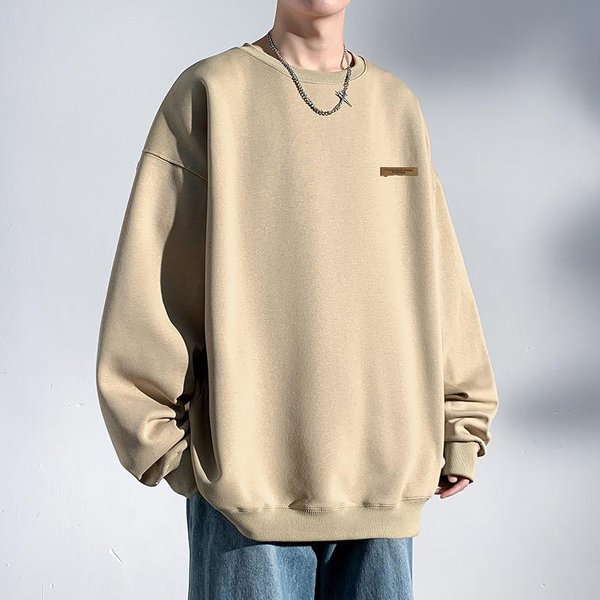 SuéTer De Hombre De Primavera Y OtoñO, Deportivo, Informal, De Manga Larga, Holgado, Con Cuello Redondo, Para Parejas 5XL Caqui-image