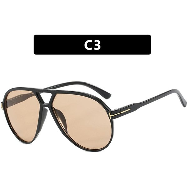 Nowe Markowe Okulary PrzeciwsłOneczne Damskie Okulary PrzeciwsłOneczne Retro Okulary PrzeciwsłOneczne Okulary Pilota Outdoor MęSkie Okulary PrzeciwsłOneczne Letter DużA Ramka Lustro UV400 BrąZowy-image