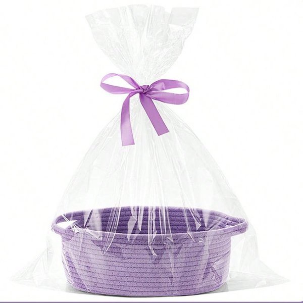 1 Cesta De Almacenamiento Tejida Linda Con Asa, Adecuada Para Regalar, Organizador De DecoracióN De Almacenamiento Cesta De Almacenamiento De Juguetes Blue Varios Colores-image