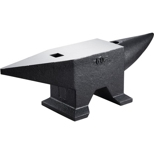 Yunque De Hierro Fundido, 132 Lbs(60Kg) Yunque De Un Solo Cuerno Con Encimera Grande Y Base Estable, Yunque De Cuerno Redondo Resistente De Alta Dureza Herrero, Para Doblar,-image