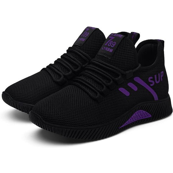 Nowe Sneakersy Fly-Knit Damskie Modne Casualowe Buty Kokosowe Modne Wszechstronne OddychająCe Letnie Buty Do Biegania 39 Black-image
