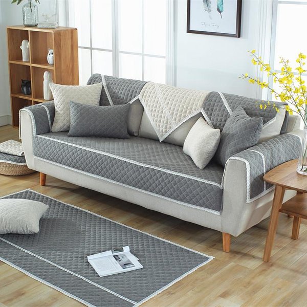 CojíN De Sofá De Tela De Lino Color SóLido Enrejado Universal Todas Las Estaciones Funda De Sofá Para Sala De Estar Hogar CojíN De Sofá De Esquina Tipo L 70X70Cm 1Pcs-image