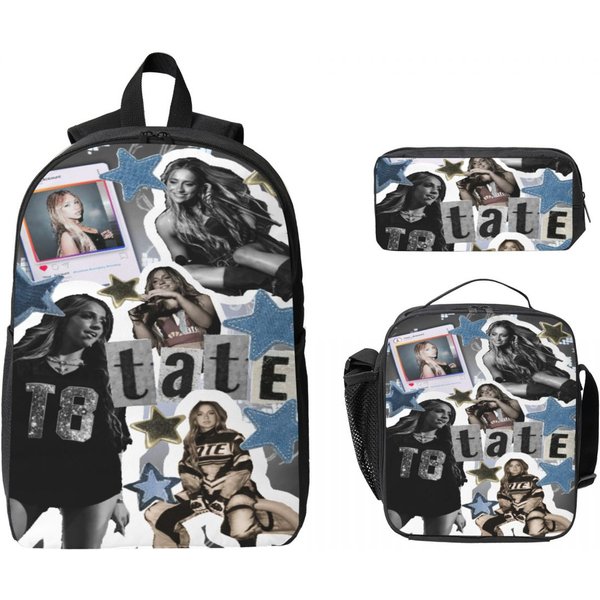 Set De 3 Piezas De Mochilas Escolares Pop De Tate Mcrae Para NiñAs NiñOs Bolsas Para BolíGrafos Sets De Mochila Con Fiambrera Para Estudiantes Escolares Mochila Diaria-image