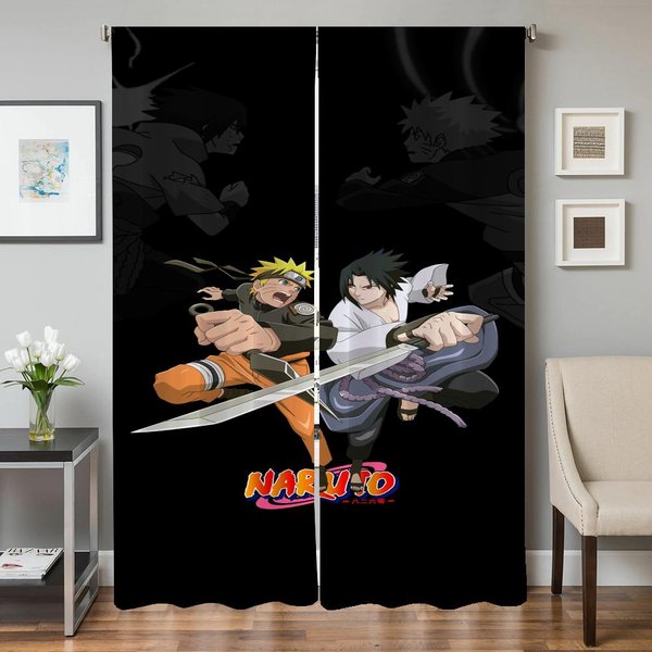 Cortinas Para El Interior De La Casa, Cocina, Sala De Estar, 2 Piezas, Cortinas Opacas, Cortina Para Puerta, Naruto, DecoracióN De Dormitorio, Cortina Divisoria W50Xh70Cmx2Pcs-Cl-image