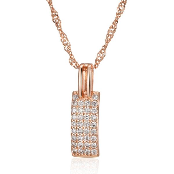 Collar Colgante Color Oro Rosa De Lujo Para Mujeres Accesorios Completos De Circonita Natural Colgante Novia JoyeríA Fina Diaria Beige-image