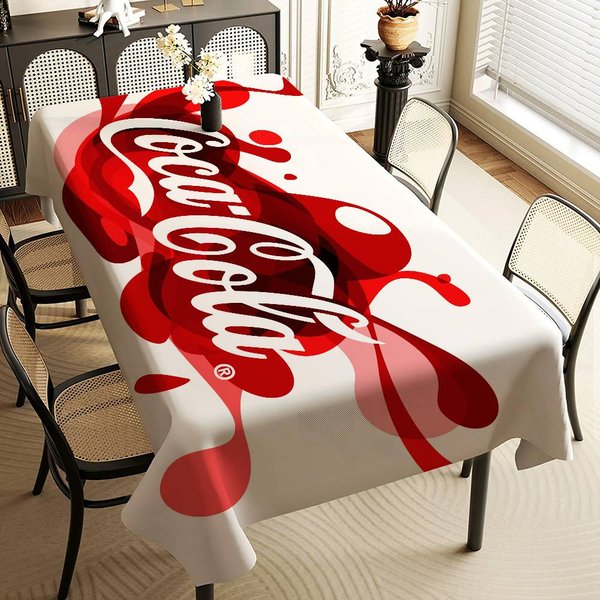 C-COCA-COLAS ProstokąTny Obrus Dekoracja StołU Wielokrotnego UżYtku Wodoodporny Obrus Na Stół Kuchenny Jadalny Dekoracja ŚWiąTeczna Imprezowa 90X140Cm-image