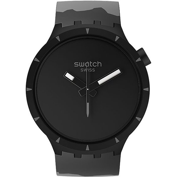 Swatch Serie Tierra Movimiento De Cuarzo DiseñO Resistente Al Agua Reloj Para Hombre 47 Mm Esfera Negra Caja De BioceráMica Correa De Silicona Relojes Para Hombre SB03B110 SB03B110 Black-image