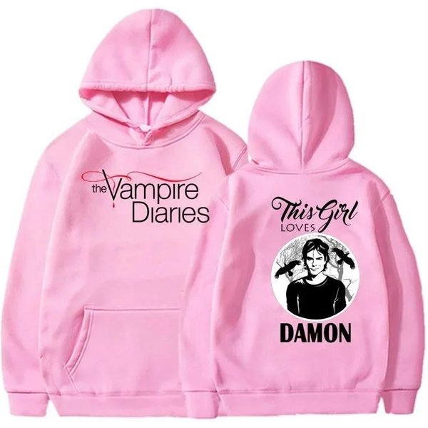 Bluzy The Vampire Diaries Moda Osobowość Bluza Z Kapturem Casualowa Outdoor LuźNa Z DłUgim RęKawem Pulower S-image