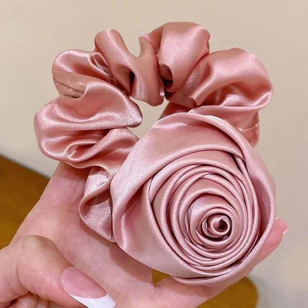 Elastyczna Gumka Do WłOsóW Z Kwiatem RóżY Dla Kobiet DziewcząT KoreańSka Gumka Do WłOsóW WiąZanie Kwiatowa Scrunchie Uchwyt Do Kucyka Akcesoria Do WłOsóW Prezent-image