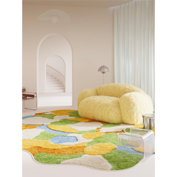 KształTy Nieregularne Dekoracja Sypialni Dywan DużY Rozmiar Dywany Do Salonu Puszysty MięKki Mata PodłOgowa Do Salonu Gruba Zmywalny Dywan Do Gabinetu 80X120Cm-image