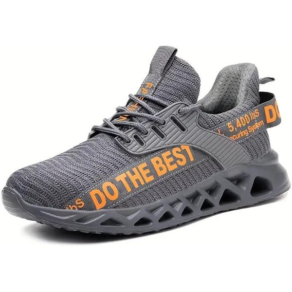 Zapatos De Seguridad Con Punta De Acero Para Hombres Y Mujeres, Zapatillas De Trabajo Ligeras Y Protectoras, Zapatos De Trabajo AntiperforacióN, Botas De Trabajo De Seguridad Unisex Para ConstruccióN 37 Gris-image