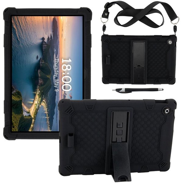 Do Etui Lenovo Tab 10.1 K10 2Nd K10C 10,1 Cala Pogrubione -Odporne Na Upadek Stojak Silikonowe Funda TB311FU/TB311XU Pokrowiec Na Tablet 10,1 Tab K10 2Nd TB-311FU Czarny-image