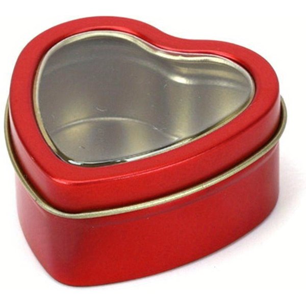 Caja MetáLica En Forma De CorazóN Tarro De Lata De Aluminio Para Crema BáLsamo UñAs Vela Contenedor CosméTico Rellenable Latas De Té Caja De Embalaje De Dulces Rojo-image