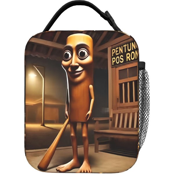 Tung Tung Tung Sahur Izolowana Torba Na Lunch DużA ŚMieszny WłOski Meme MóZgowy PudełKo Na PosiłEk Torba ChłOdząCa Torba Tote Lunch Box One Size-image