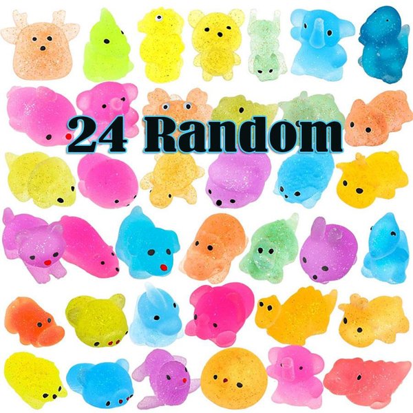 12/36 Sztuk Dla Dzieci Mochi ZwierząTka Squishies Zabawki Brokatowe Mochi Squishy Losowe Kawaii Mini Squishies Zabawka Do Redukcji Stresu Upominki Na PrzyjęCie Yellow-image