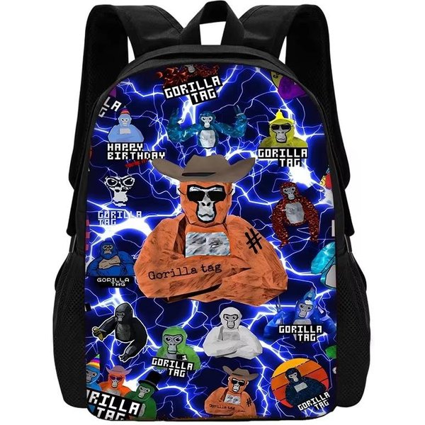 Etiqueta De Gorila Genial Novedad Dibujos Animados Mochila Escolar Infantil Con Bolso Al Hombro Estuches Bolsos Escolares Para NiñOs NiñAs Mejor Regalo-image