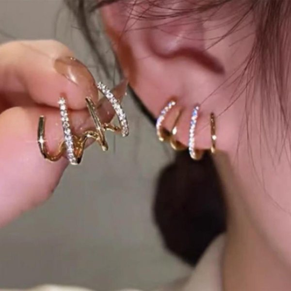 Pendientes Colgantes De Cristal Perla Color Oro De Lujo Para Mujer Chica Personalidad Elegante Brillante Pendiente Letra D JoyeríA De Moda Brown-image