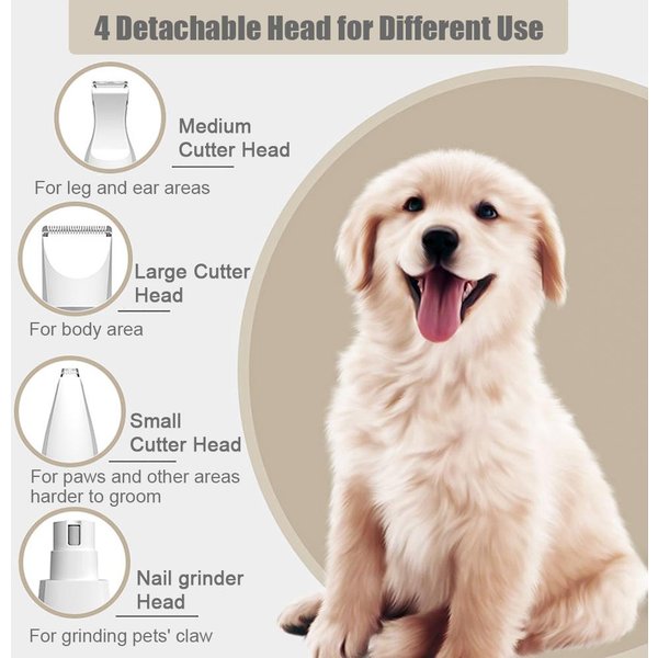 Cortapelos EléCtrico Multifuncional 4 En 1 Para Perros Para PeluqueríA InaláMbrico Afeitadora Para Perros Cortapelos Recortadoras Bajo Ruido PeluqueríA De Mascotas-image