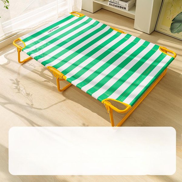 Cama De Campamento Para Perros De Primavera Y Verano Para Perros Grandes Golden Retrievers Perros Medianos Y Grandes Rayas Cama Plegable Para Perros Cama Para Gatos Perrera Para Mascotas S: 70 * 58 * 16Cm-image
