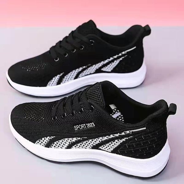 Buty Do Biegania Damskie OddychająCe Trampki Letnie Lekkie Siatkowe Poduszki Powietrzne Damskie Buty Sportowe Sznurowane Buty Treningowe Na śWieżYm Powietrzu 35-image