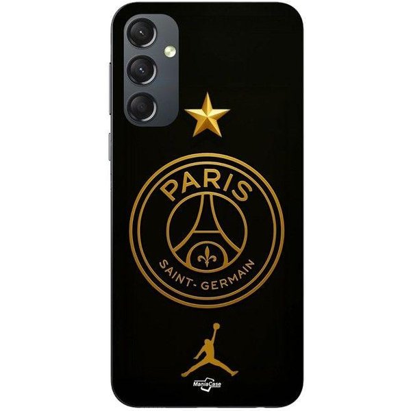 Etui Na Telefon - Maniacase - Samsung Galaxy S24 - Silikonowe - MięKkie - Logo PSG ZłOta Gwiazda Mistrza-image
