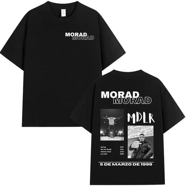 2026 Rapper Morad Mdlr Tour ÁLbum Camiseta Mujer Alta Calidad Camiseta Moda Hip Hop Manga Corta Camisetas Streetwear M-image