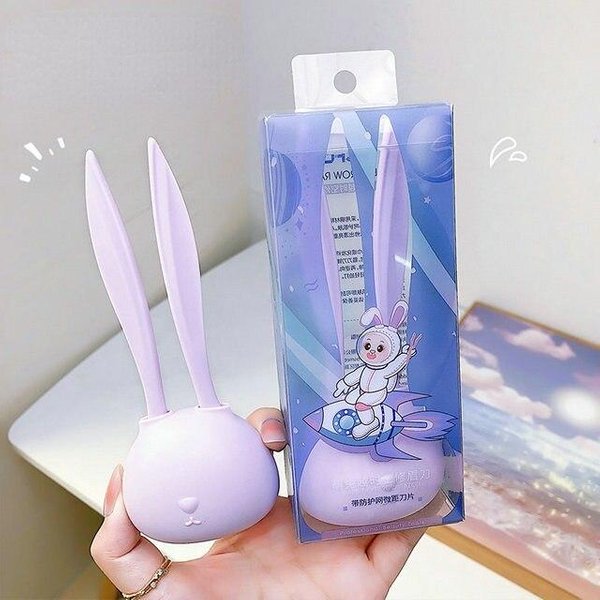 Maquinilla De Afeitar Para Cejas De Conejo PequeñO, Afeitadora De Cejas, DepilacióN Facial Segura, Recortadora De Cejas, Herramientas De Maquillaje Para Mujeres PúRpura-image