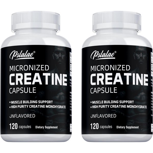 CáPsulas De Monohidrato De Creatina Micronizada Pslalae, Alta Pureza, Fitness, Deportes, Suplemento DietéTico 120*2-image