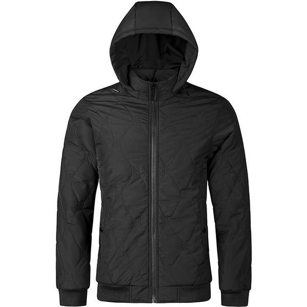 Abrigo De AlgodóN Para Hombre OtoñO E Invierno Nueva Chaqueta CáLida Casual VersáTil Simple Color SóLido Capucha Desmontable Chaqueta De Hombre 4XL Black-image