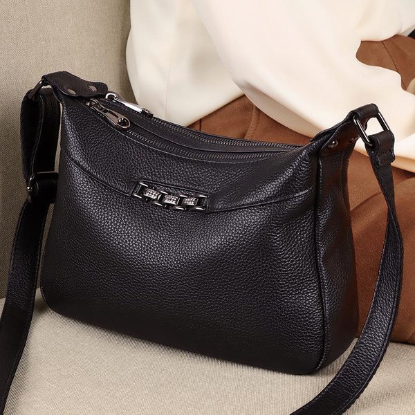 Bolso De Mujer De Cuero Genuino OtoñO E Invierno Nuevo Trendy Y A La Moda Bolso De Hombro DiseñO Nicho Bolso Bandolera VersáTil-image