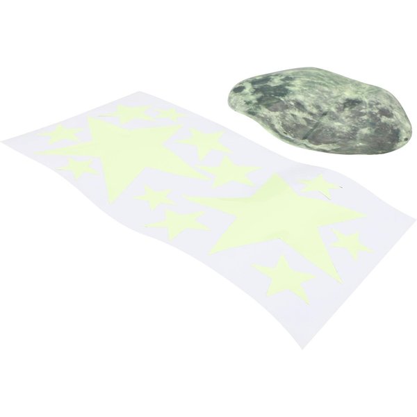 Pegatinas De Pared De Luna Y Estrellas PVC Luminosas Decorativas Autoadhesivas Pegatinas De Luna Estrellas Para HabitacióN Infantil White-image