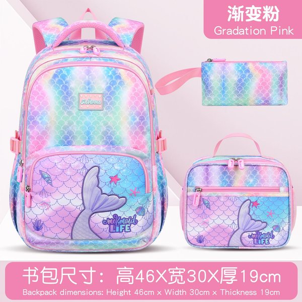 3 Piezas Mochila Escolar Infantil Set De Bolsas Escolares Para NiñOs Mochila Primaria Para NiñAs Con Bolsa De Almuerzo Mochila Escolar Bolsa Para Libros Mochilas Infantiles White-image