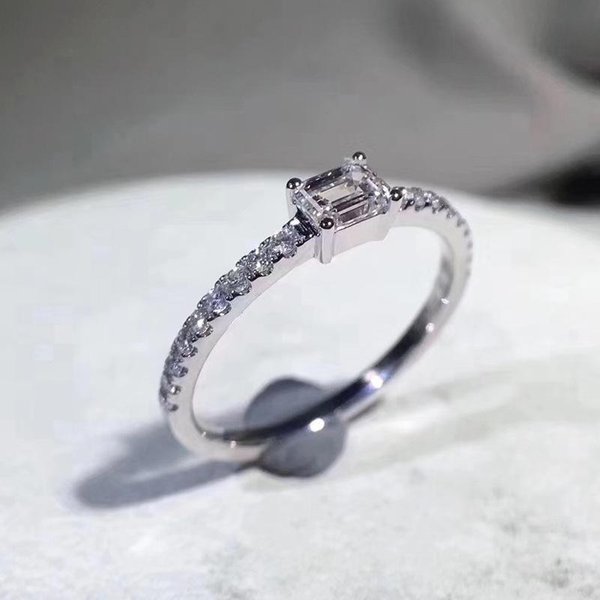 Anillo Rectangular De Diamantes Rayado De Caramelo De Roca Exquisito De Moda Para Mujer No. 10-image