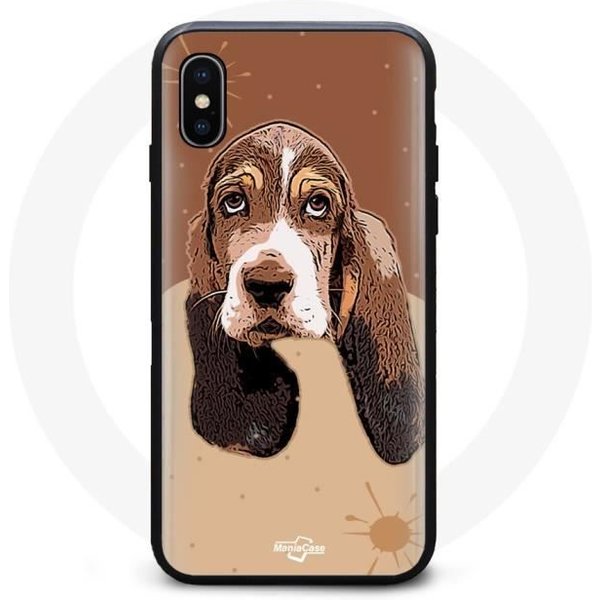 Funda Blanda - Maniacase - Iphone XS Max - Negro - Basset Hound - Mixto-image