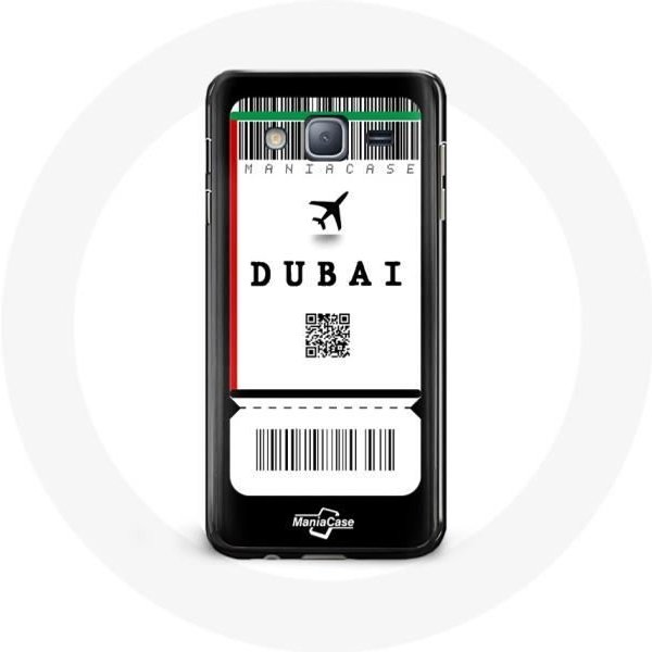 Funda - Maniacase - Samsung Galaxy J3 - Billete De AvióN DubáI - Flexible - Negro-image